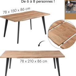 Table extensible 6/8 personnes