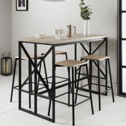 Table haute + 4 tabourets