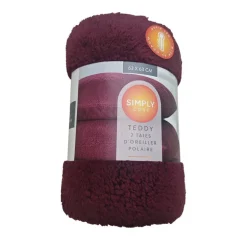 Taie d'oreiller x2 63x63cm teddy