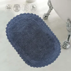 Tapis bain crochet gris