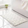 Tapis de bain croisillons ecru