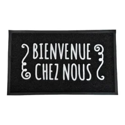 Tapis 45x75cm noir bienvenue