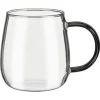 Tasse en verre anse coloree