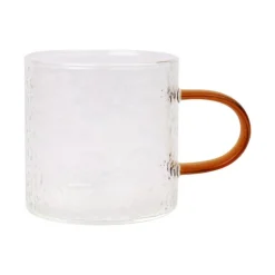 Tasse en verre martele orange