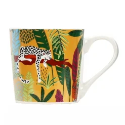 Tasses colorees motif jungle