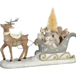 Traineau avec sapin et animaux e