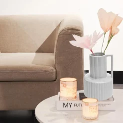 Vase pichet ceramique strie