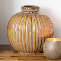 Vase rond ceramique reactive