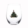 Verre avec decorations sapin