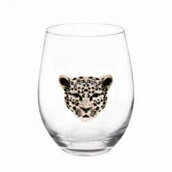 Verre bas tete de panthere