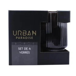 Verre strie gris fume 46cl x4