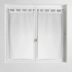 Vitrage poupette 2x60x160 blanc