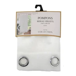 Voile Aillets pompons 140x240cm