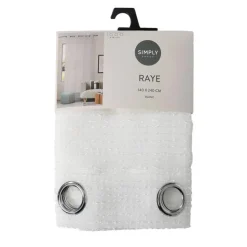 Voile oeillets raye tufte